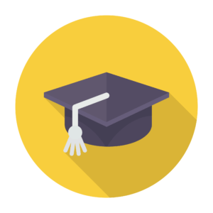 Yellow Icon with Graduation Cap