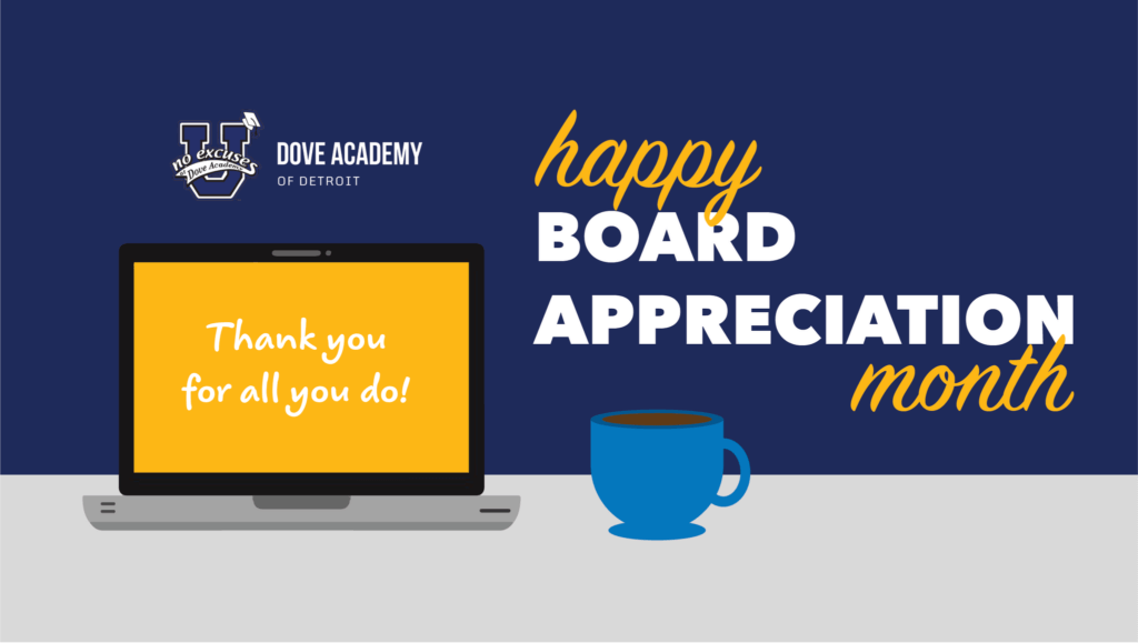 Dove Academy of Detroit Board Appreciation Month Web Graphic